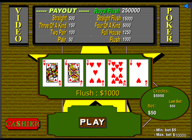 Yellow Star Casino Video Poker