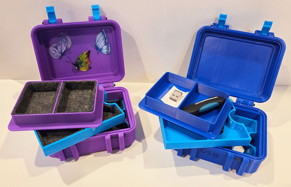 3D Printed Pelican Style Storage Boxes Open