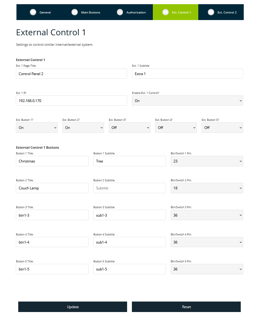 AC Control Panel External Control AC Control Panel External Control