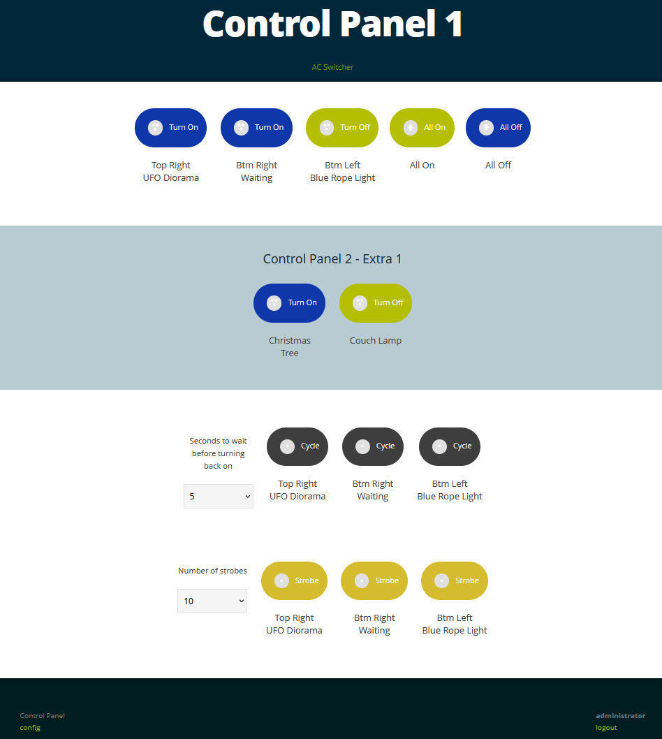 AC Control Panel Home