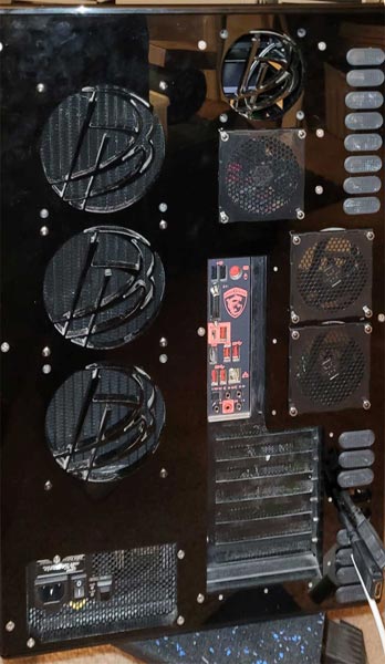 Watercooled Custom Loop in Danger Den Double Wide Back